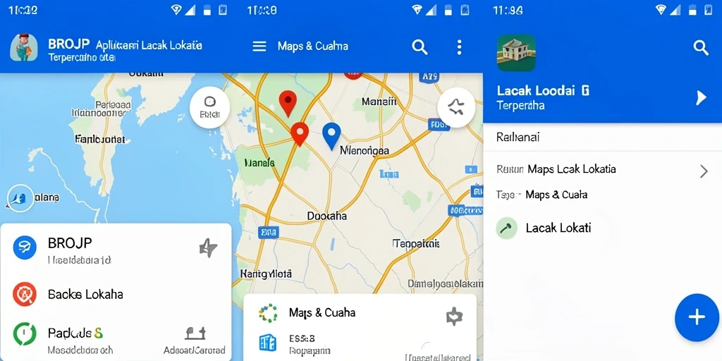 Antarmuka pengguna BROJP dengan fitur lacak lokasi yang canggih.
