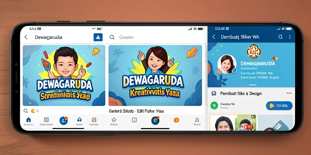 Antarmuka intuitif DEWAGARUDA untuk membuat stiker WA yang menarik.