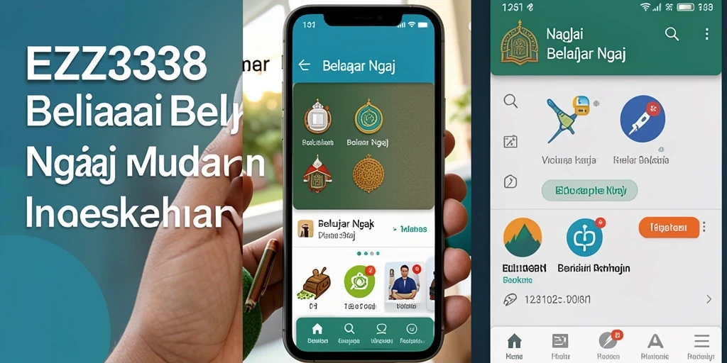 Screenshot antarmuka aplikasi EZ338 yang menampilkan fitur belajar ngaji yang interaktif.