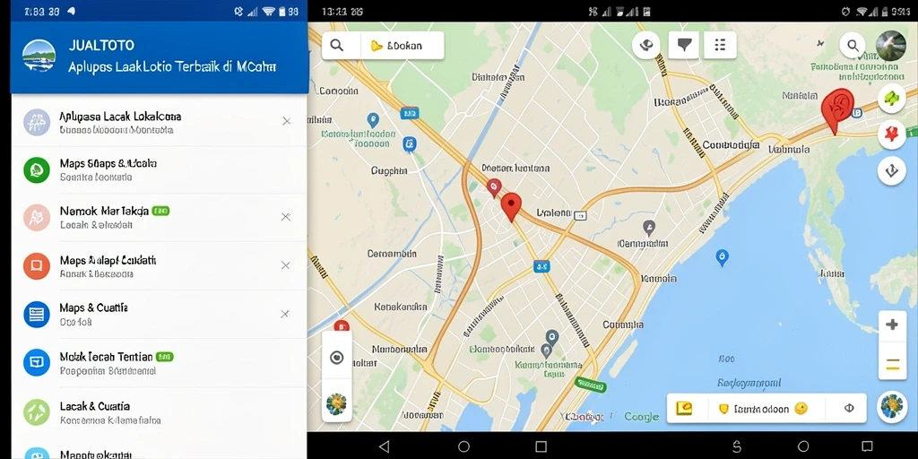 Antarmuka utama aplikasi JUALTOTO untuk melacak lokasi secara real-time.