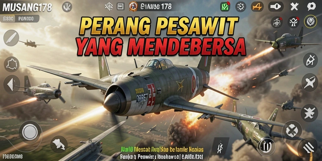 Tampilan antarmuka game Perang Pesawat yang épik dan interaktif.