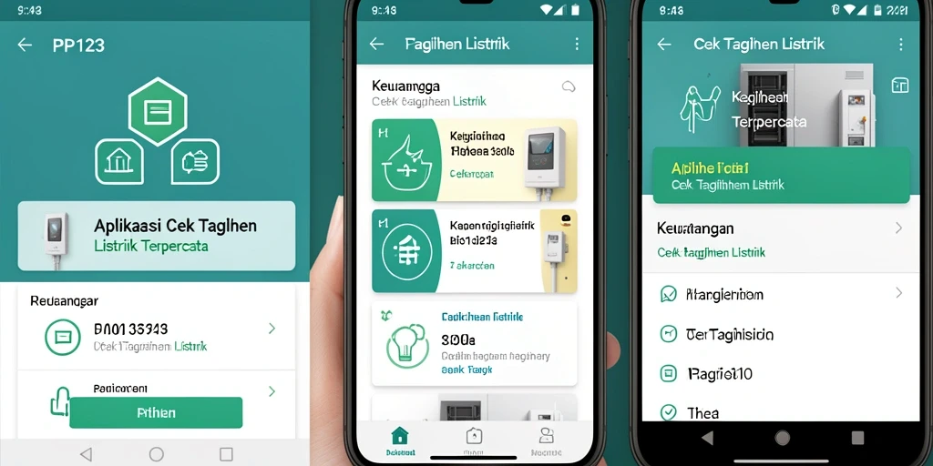 Antarmuka aplikasi PP123 untuk cek tagihan listrik yang mudah digunakan.