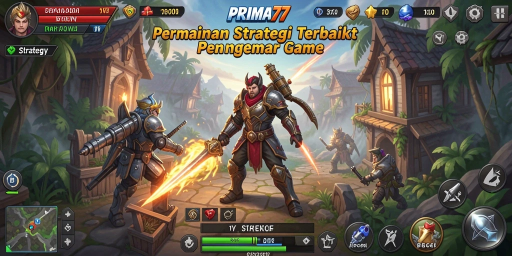 Antarmuka pengguna PRIMA77 menampilkan strategi yang menawan dan intuitif.