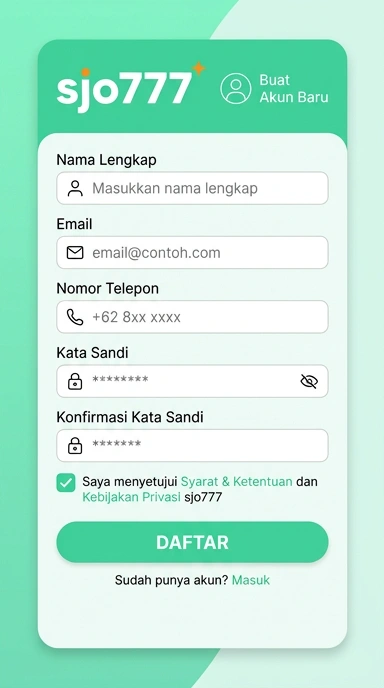 Cara Mudah Buat Akun sjo777 untuk Android
